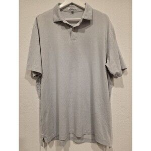 Peter Millar Golf Polo Shirt Men’s Large Gray Textured Pattern Soft Performance